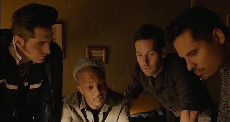 Michael Pe&ntilde;a, Paul Rudd, T.I., and David Dastmalchian in Ant-Man (2015) Marvel Studios;800x426